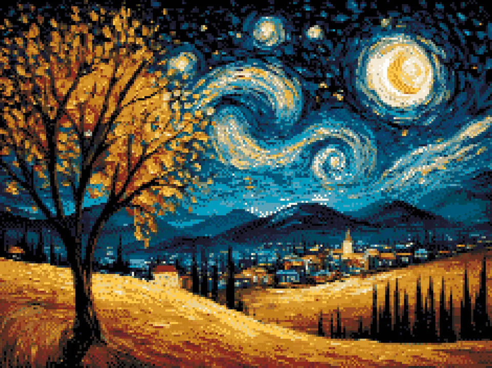 Adelaide Hills Under Starry Skies – Diamond Painting Kit