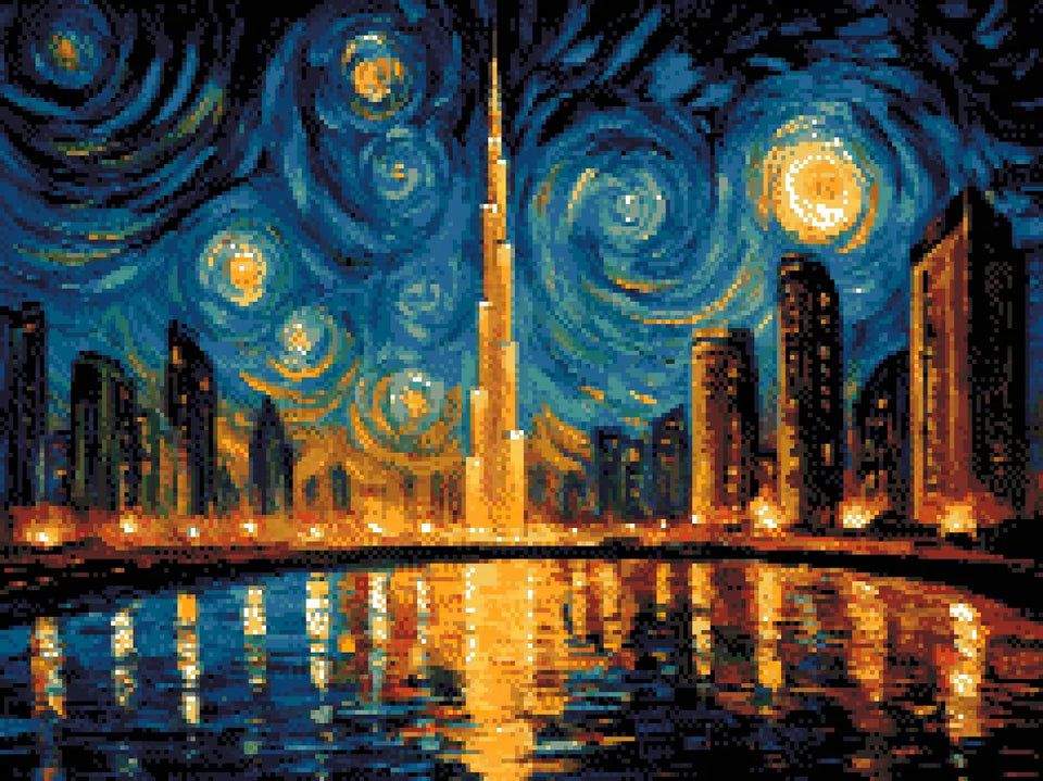 Burj Khalifa Galaxy – Diamond Painting Kit