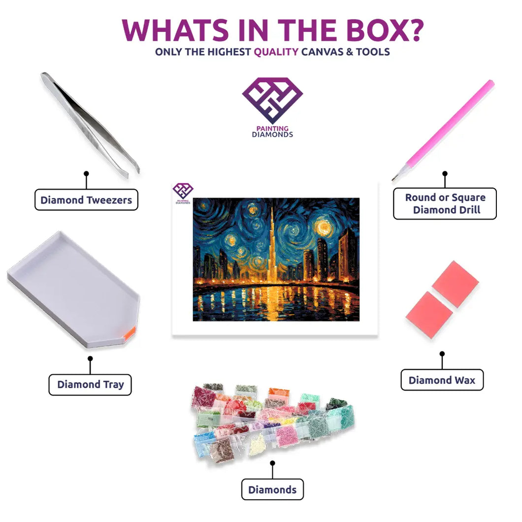 Burj Khalifa Galaxy – Diamond Painting Kit