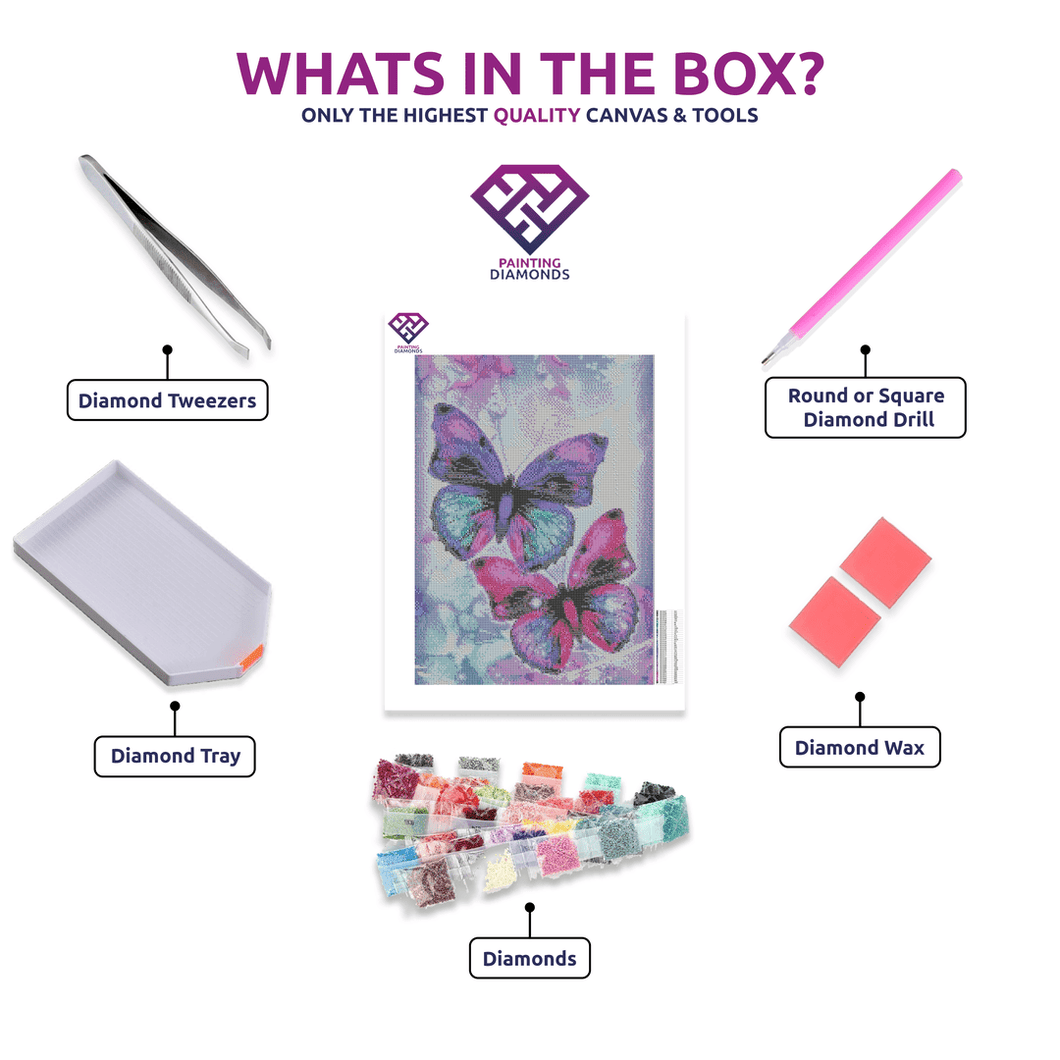 Colourful Butterfly #3 - 5D Diamond Painting Kit