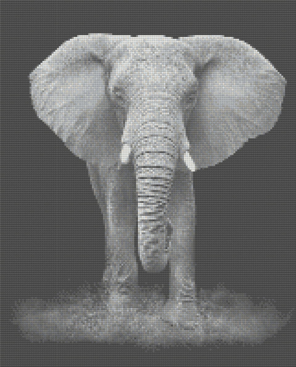 Black & White Elephant - 5D Diamond Painting Kit