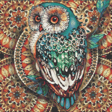 Artistic Owl - 5D Diamond Painting Kit