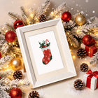Framed Christmas Pets & Cheer mini diamond painting artwork presented as finished decor