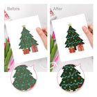 Before and after view of a Christmas Pets & Cheer mini diamond painting design