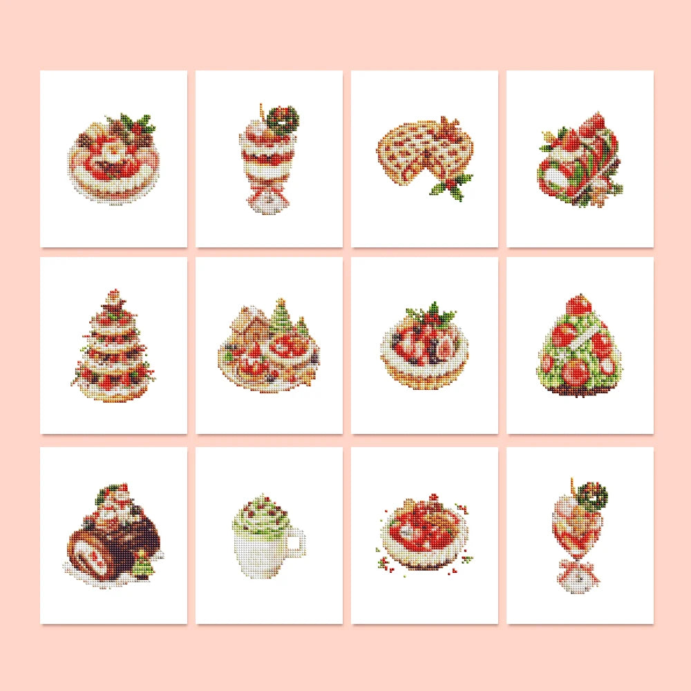 Christmas Treats & Sweets Mini Diamond Painting Set – 12 Pack