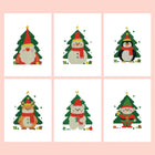 Christmas Tree Characters six-pack mini diamond painting set with all designs