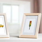Framed City Street Icons mini diamond painting artwork displayed in a styled setting