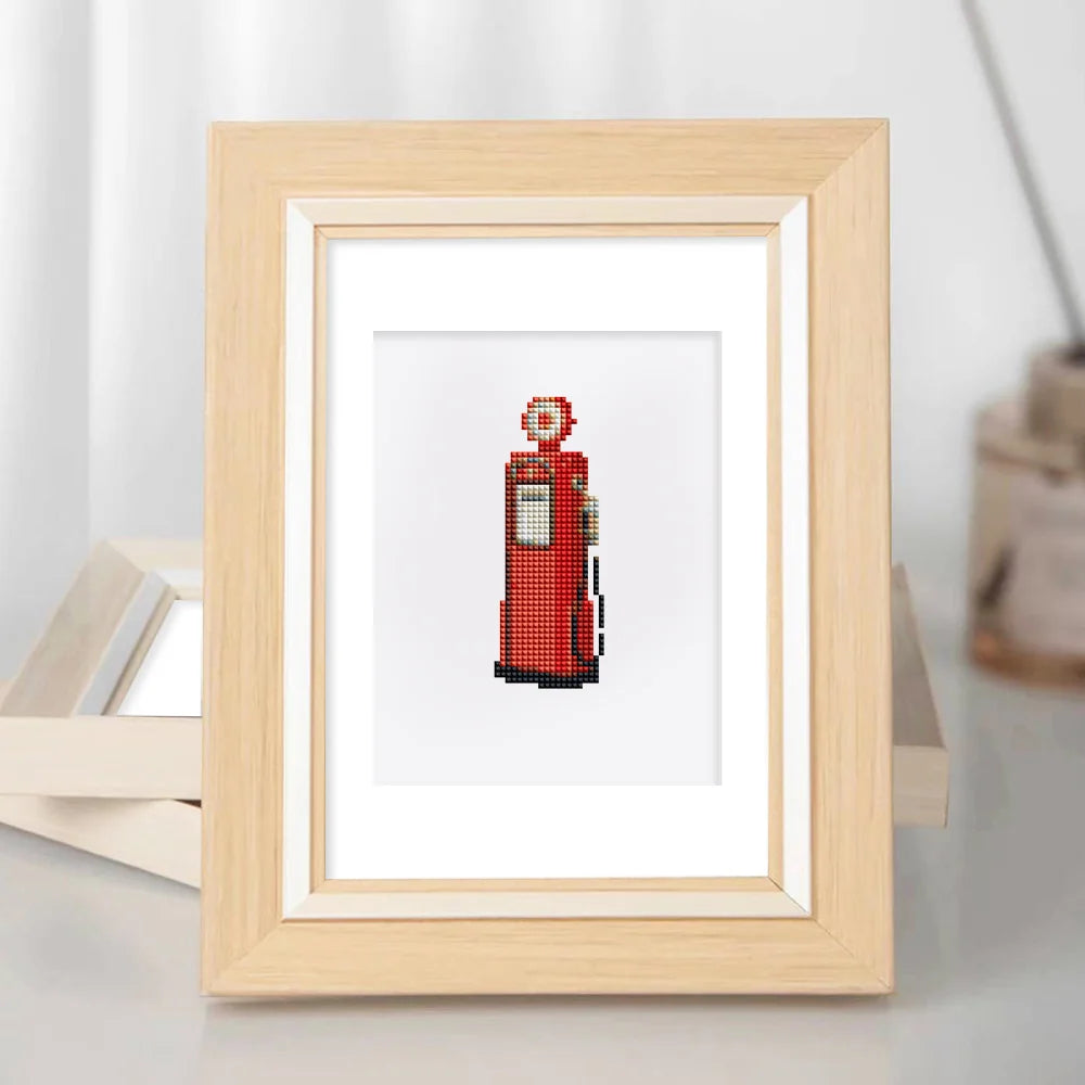 City Street Icons mini diamond painting design displayed in a decorative room setting