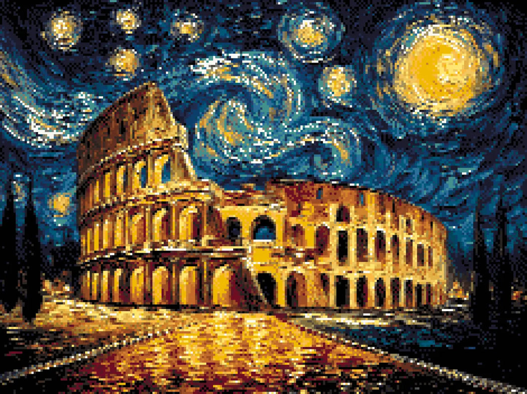 Roman Colosseum Lights – Diamond Painting Kit