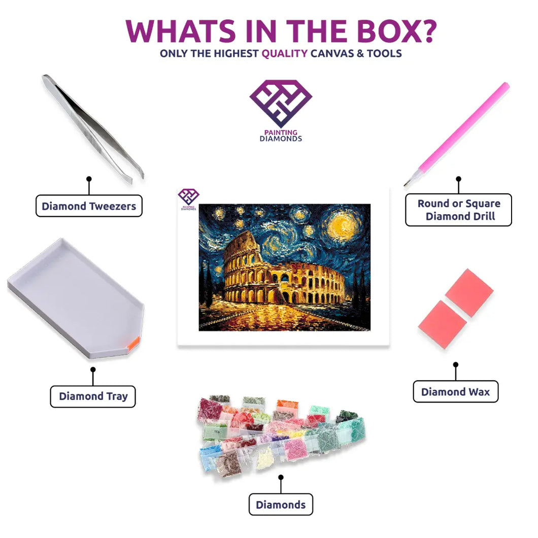 Roman Colosseum Lights – Diamond Painting Kit