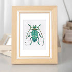 Framed Colourful Beetles mini diamond painting artwork displayed in a styled setting