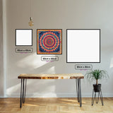 Cultural Mandala Fusion diamond painting displayed in a room setting