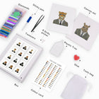 What's included with the Dapper Animal Gentlemen twelve-pack mini diamond painting set