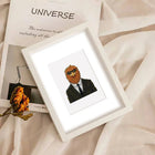 Completed Dapper Animal Gentlemen mini diamond painting shown as framed decor