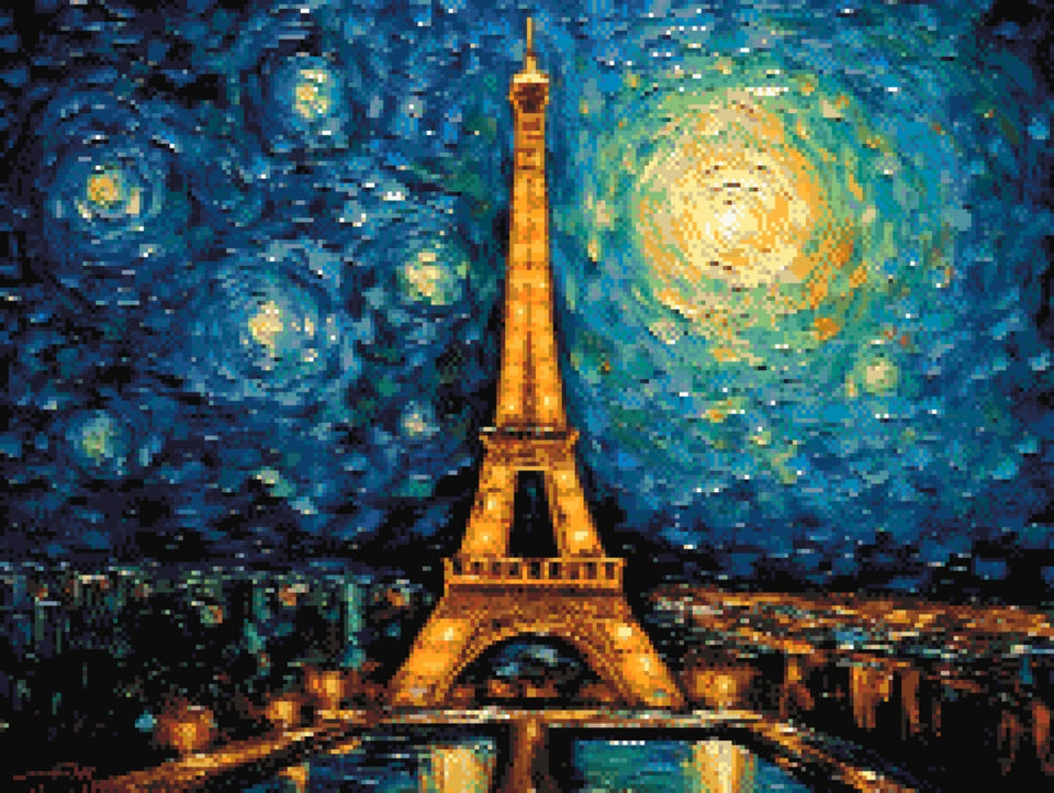 Starry Parisian Nights - 5D Diamond Painting Kit