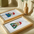 Framed Festive Christmas Characters mini diamond painting artwork displayed in a styled setting