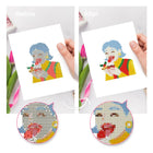 Before and after view of a Festive Christmas Characters mini diamond painting design