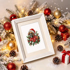 Framed Festive Woodland Friends mini diamond painting artwork presented as finished decor