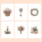 Floral Arrangements & Wreaths six-pack mini diamond painting set with all designs
