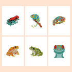 Frogs, Lizards & Chameleons six-pack mini diamond painting set with all designs