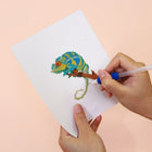 Applying drills to a Frogs, Lizards & Chameleons mini diamond painting design