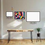 Geometric Vibes diamond painting displayed in a room setting