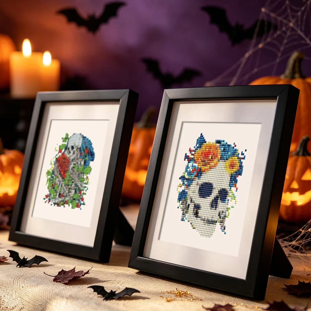 Gothic Halloween Night mini diamond painting design displayed in a decorative room setting