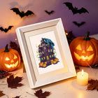 Framed Gothic Halloween Night mini diamond painting artwork presented as finished decor