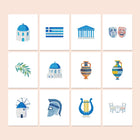 Greek Island Icons twelve-pack mini diamond painting set with all designs