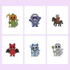 Halloween Monster Friends six-pack mini diamond painting set with all designs