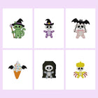 Kawaii Halloween Creatures six-pack mini diamond painting set with all designs