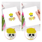 Before and after view of a Kawaii Halloween Creatures mini diamond painting design