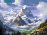 Mountain Vista artwork shown as a completed diamond painting preview