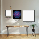 Neon Mandala Light diamond painting displayed in a room setting