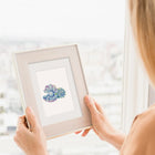 Framed Ocean Coral & Shells mini diamond painting artwork displayed in a styled setting