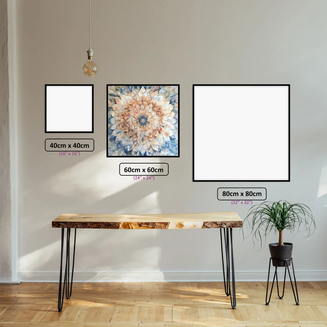 Pastel Mandala Dream diamond painting displayed in a room setting