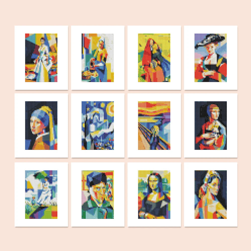 Pop Art Masterpieces Mini Diamond Painting Set – 12 Pack