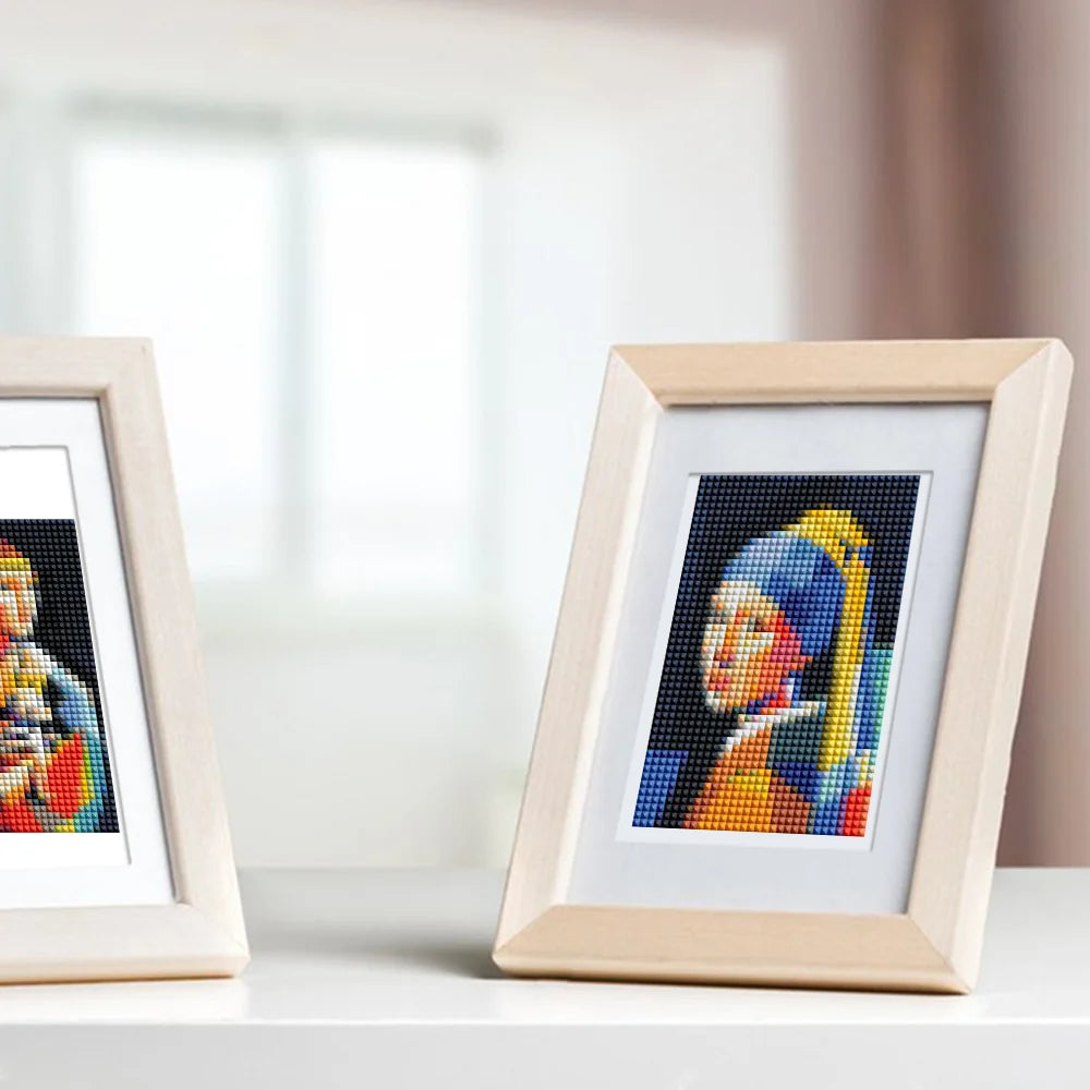 Pop Art Masterpieces mini diamond painting design displayed in a decorative room setting