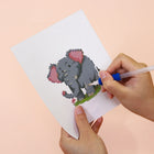 Applying drills to a Safari Animal Friends mini diamond painting design