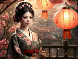woman wearing a dark floral-patterned robe