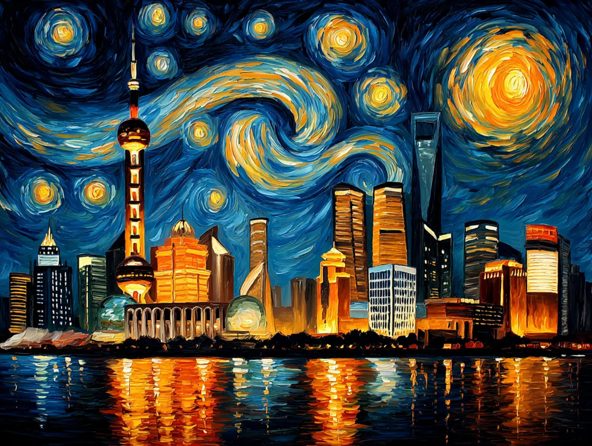 Shanghai Skyline – Diamond Painting Kit