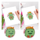 Before and after view of a Spooky Halloween Icons mini diamond painting design
