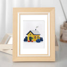 Framed Tiny Village Houses mini diamond painting artwork displayed in a styled setting