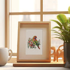 Tropical Birds & Blooms mini diamond painting design displayed in a decorative room setting