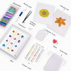 What's included with the Tropical Blooms & Shells twelve-pack mini diamond painting set