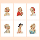 Vintage Glamour Portraits six-pack mini diamond painting set with all designs