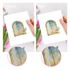 Before and after view of a Whimsical Cottage Finds mini diamond painting design