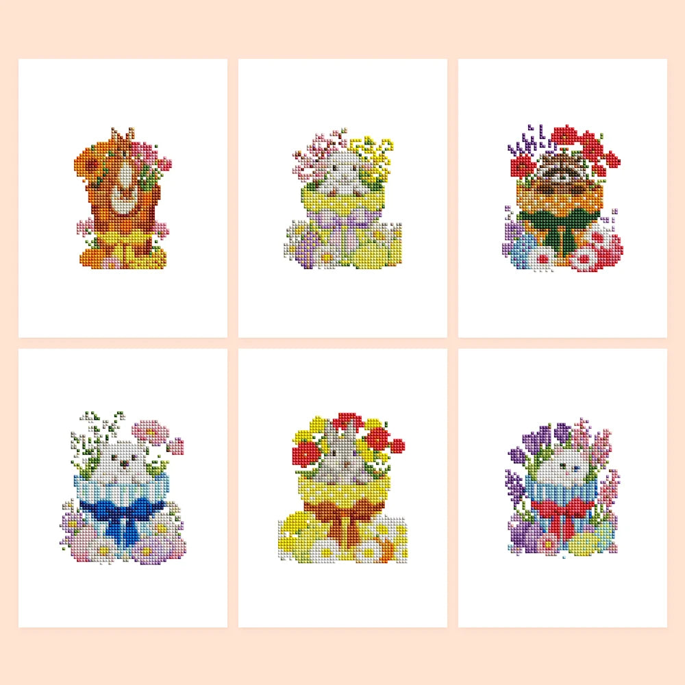 Whimsical Woodland Friends Mini Diamond Painting Set – 6 Pack