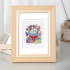 Framed Whimsical Woodland Friends mini diamond painting artwork displayed in a styled setting