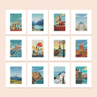 World Landmarks twelve-pack mini diamond painting set with all designs